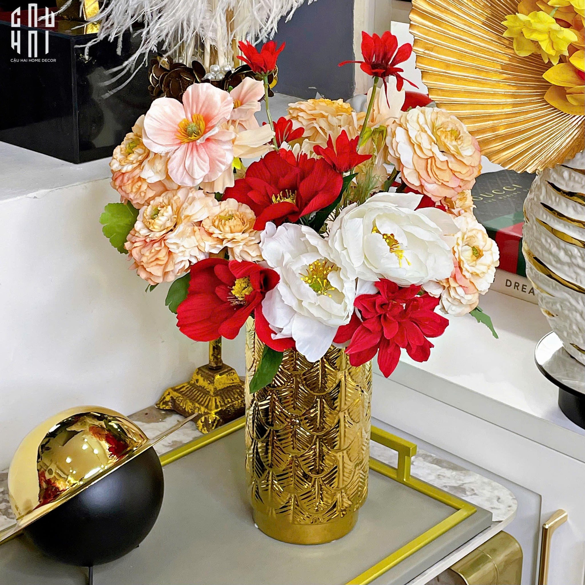 Bình Hoa Golden Scale 20 - CẬU HAI HOME DECOR