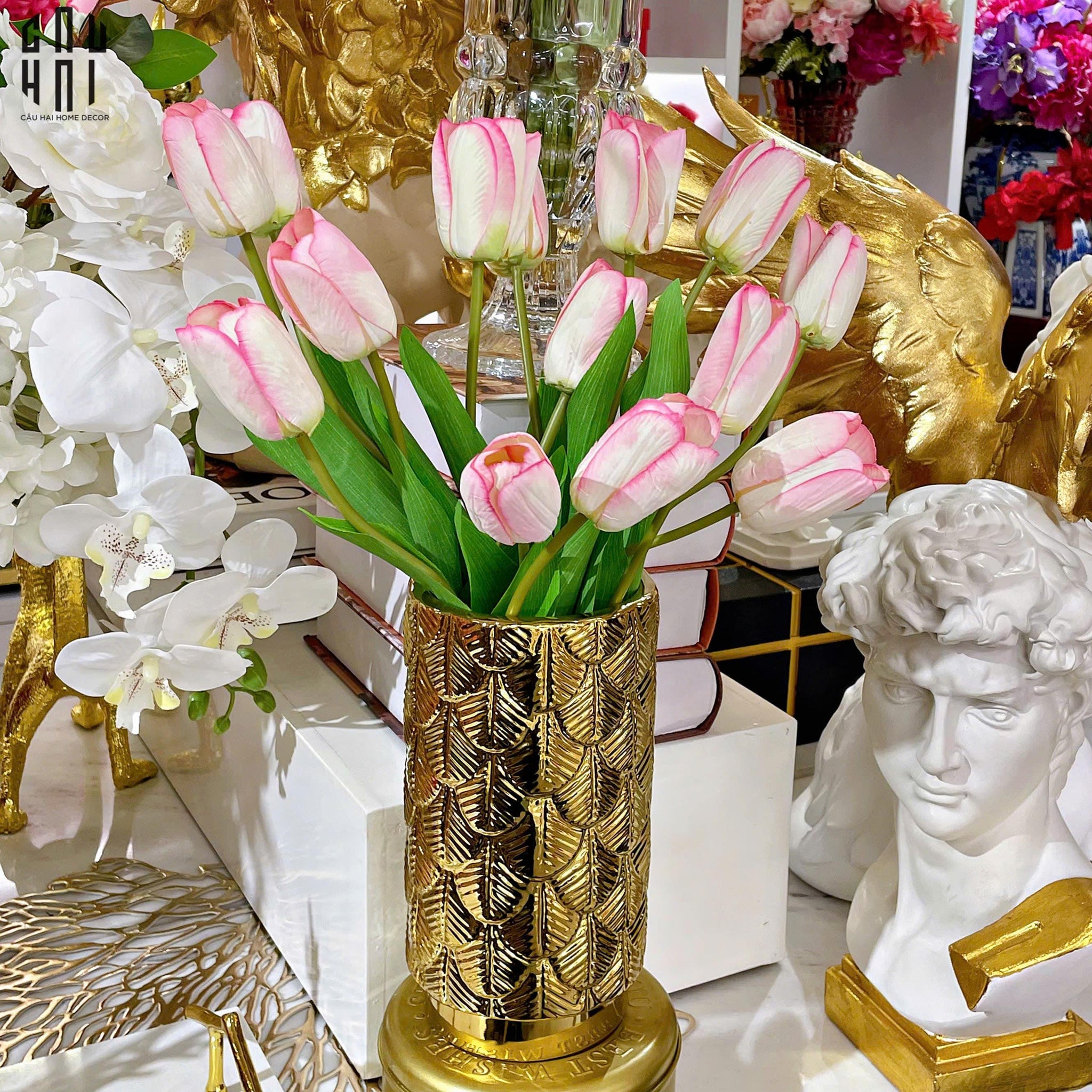 BÌNH HOA GOLDEN SCALE 20 - CẬU HAI HOME DECOR
