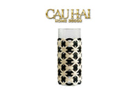Bình Hoa Gốm Tròn Đen Noire Pearl Pottery Vase 23.5x17-CẬU HAI HOME DECOR