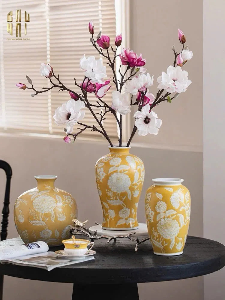 HOME COUTURE - BÌNH HOA HOÀNG KIM SOLEIL ROYAL H33-CẬU HAI HOME DECOR