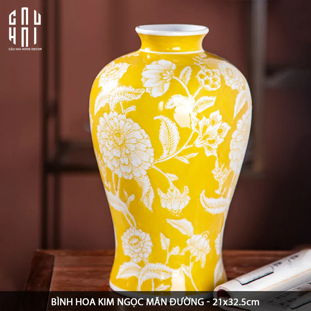 HOME COUTURE - BÌNH HOA HOÀNG KIM SOLEIL ROYAL H33-CẬU HAI HOME DECOR