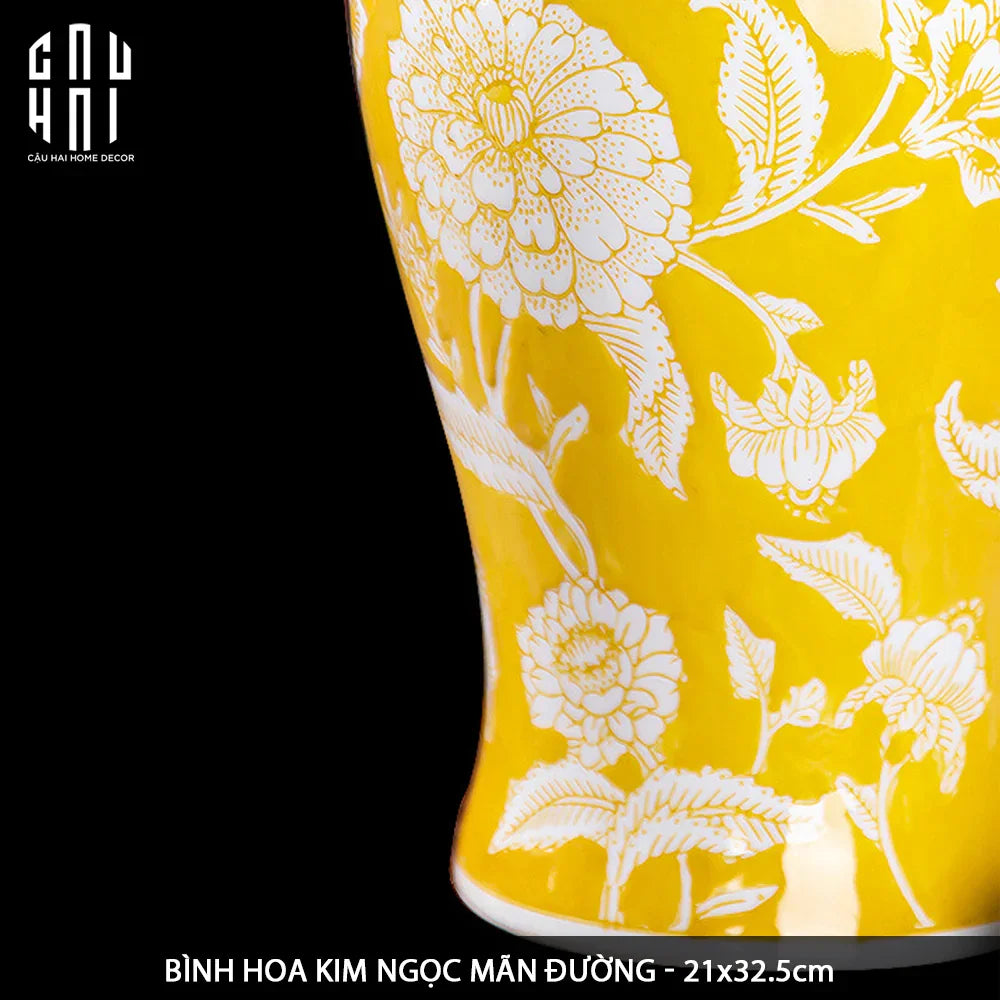 HOME COUTURE - BÌNH HOA HOÀNG KIM SOLEIL ROYAL H33-CẬU HAI HOME DECOR
