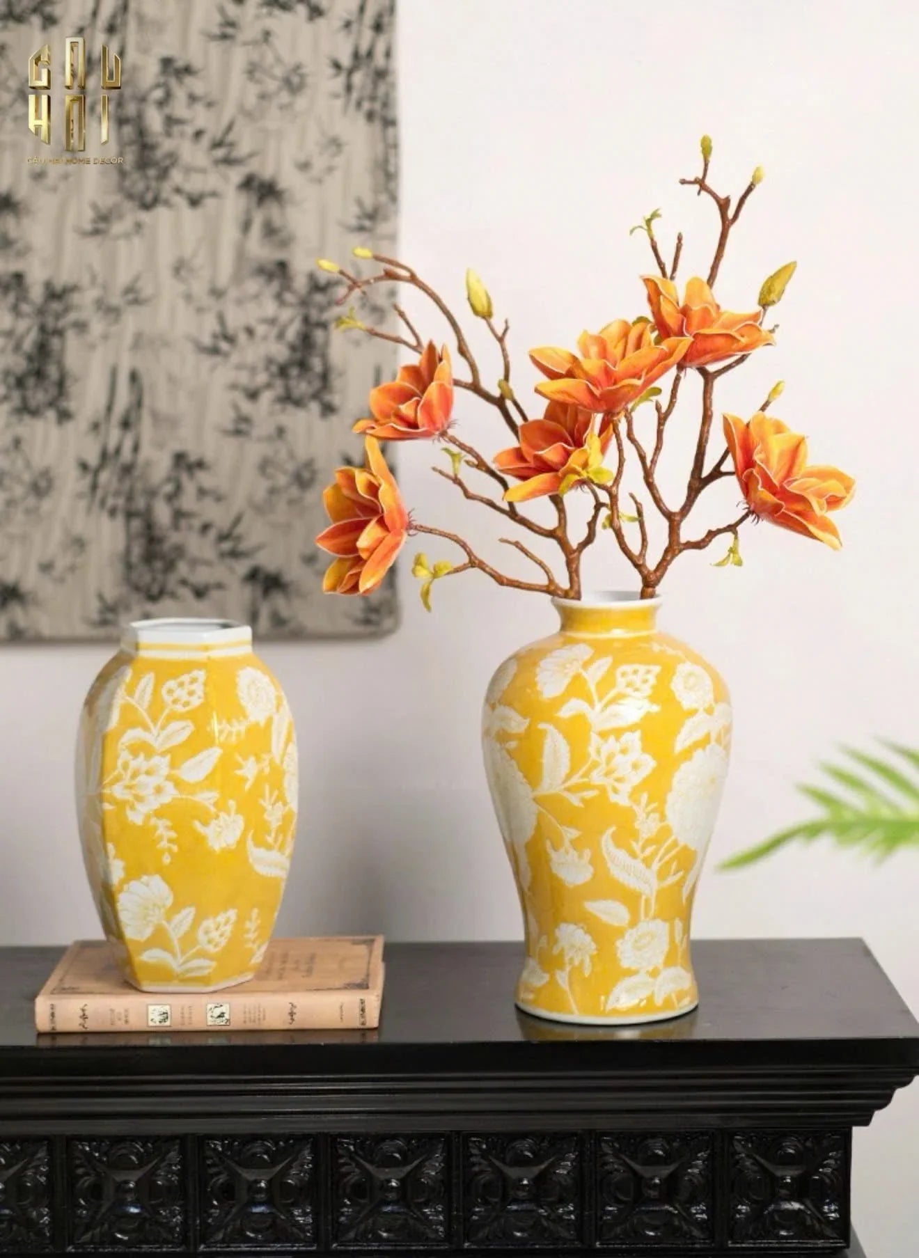 HOME COUTURE - BÌNH HOA HOÀNG KIM SOLEIL ROYAL H33-CẬU HAI HOME DECOR
