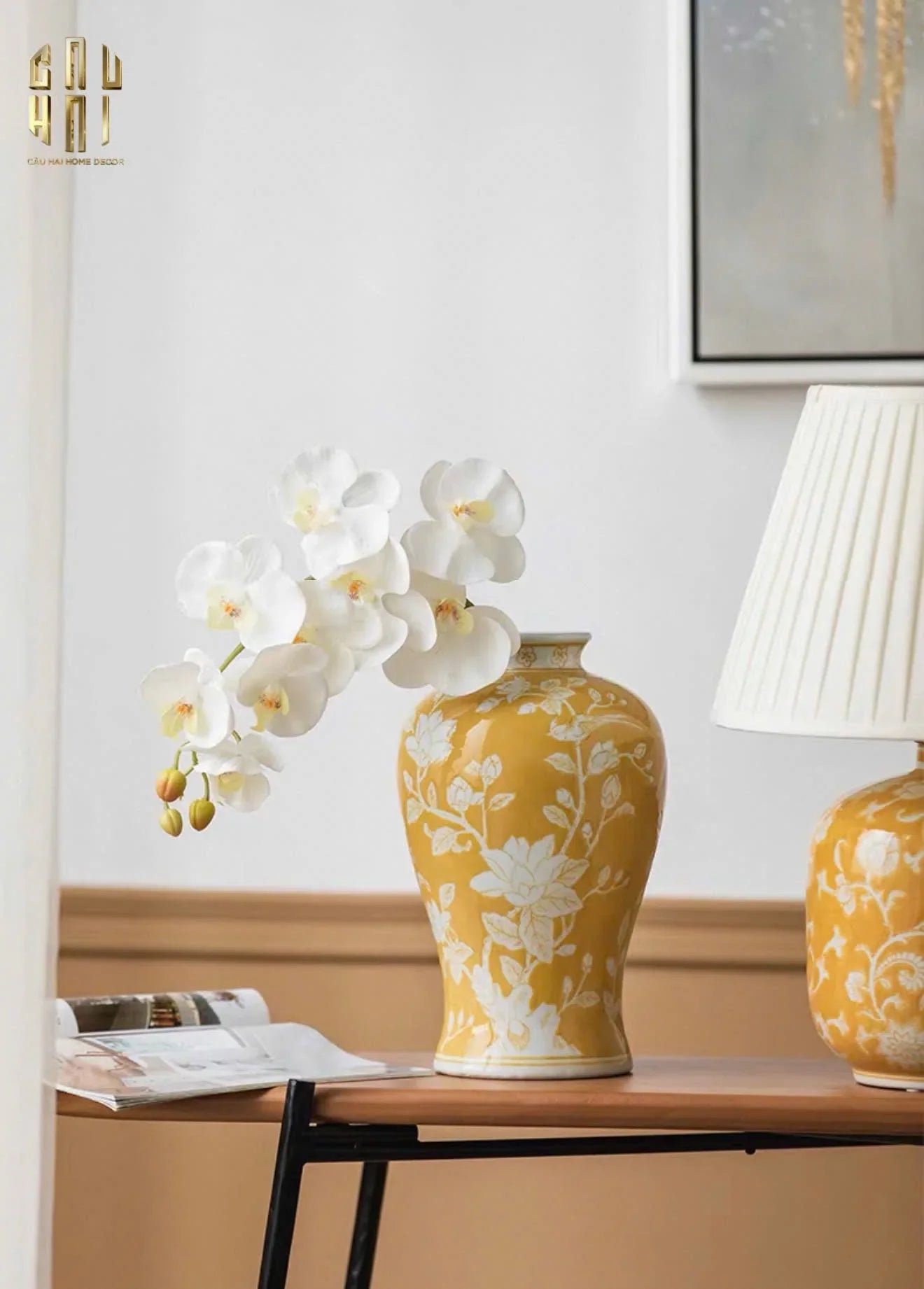 HOME COUTURE - BÌNH HOA HOÀNG KIM SOLEIL ROYAL H33-CẬU HAI HOME DECOR