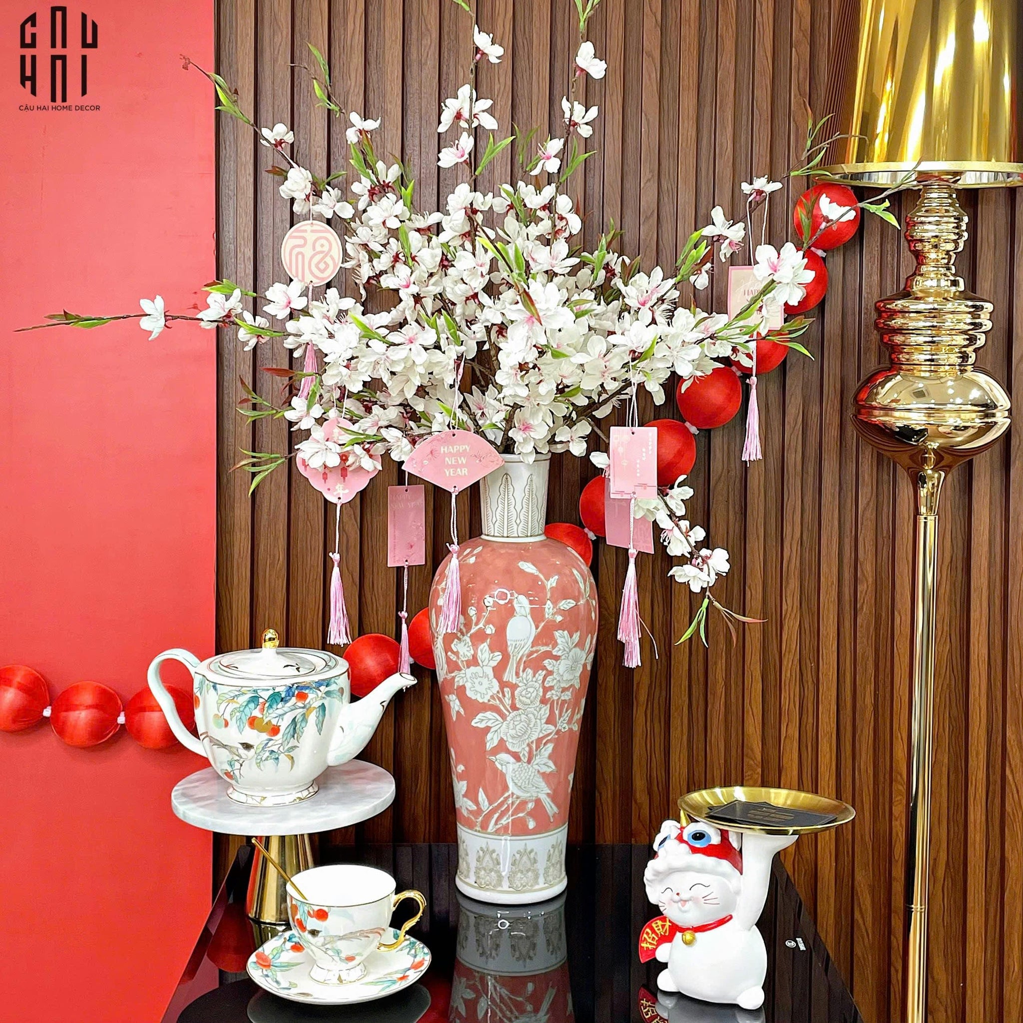 BÌNH HOA HỒNG XUÂN - CẬU HAI HOME DECOR