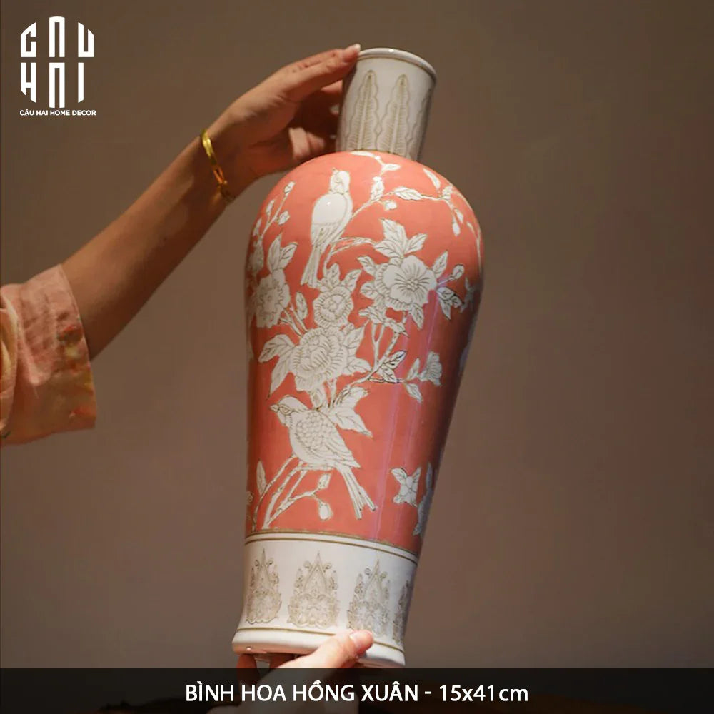 BÌNH HOA HỒNG XUÂN - CẬU HAI HOME DECOR