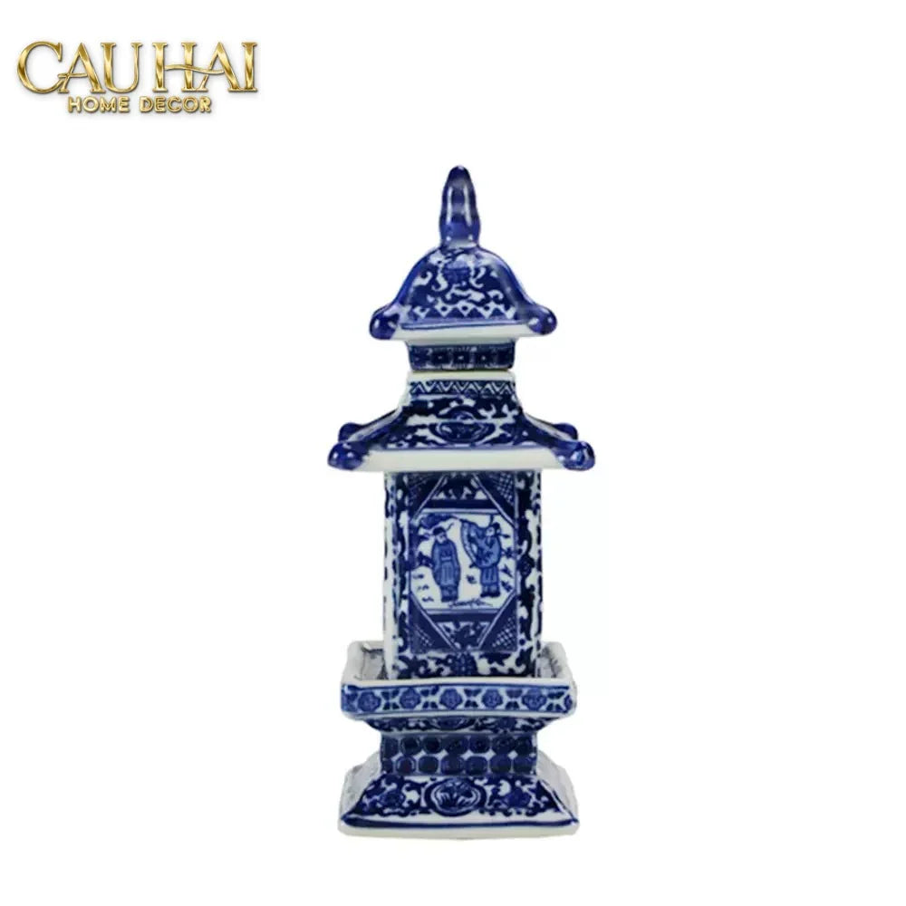 Bình Hoa Indochine Thanh Hoa Các Indigo Porcelain Vases 7.5x21-CẬU HAI HOME DECOR
