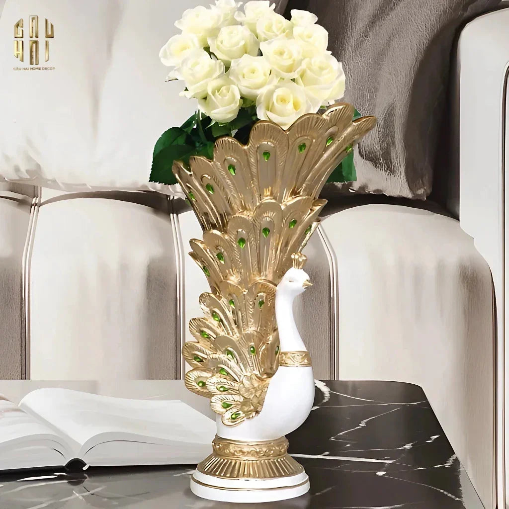 Bình Hoa Khổng Tước Gemstone Aura 40-CẬU HAI HOME DECOR