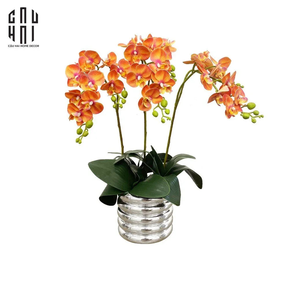 BÌNH HOA ORANGE ORCHID - CẬU HAI HOME DECOR