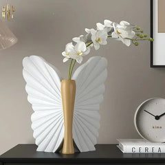 Bình Hoa Papillon Angel In Bloom - Beige H26x24x16-CẬU HAI HOME DECOR