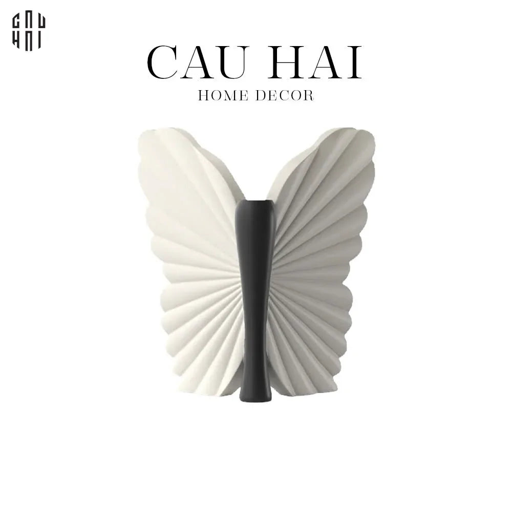 Bình Hoa Papillon Angel In Bloom - Noir H26x24x16-CẬU HAI HOME DECOR