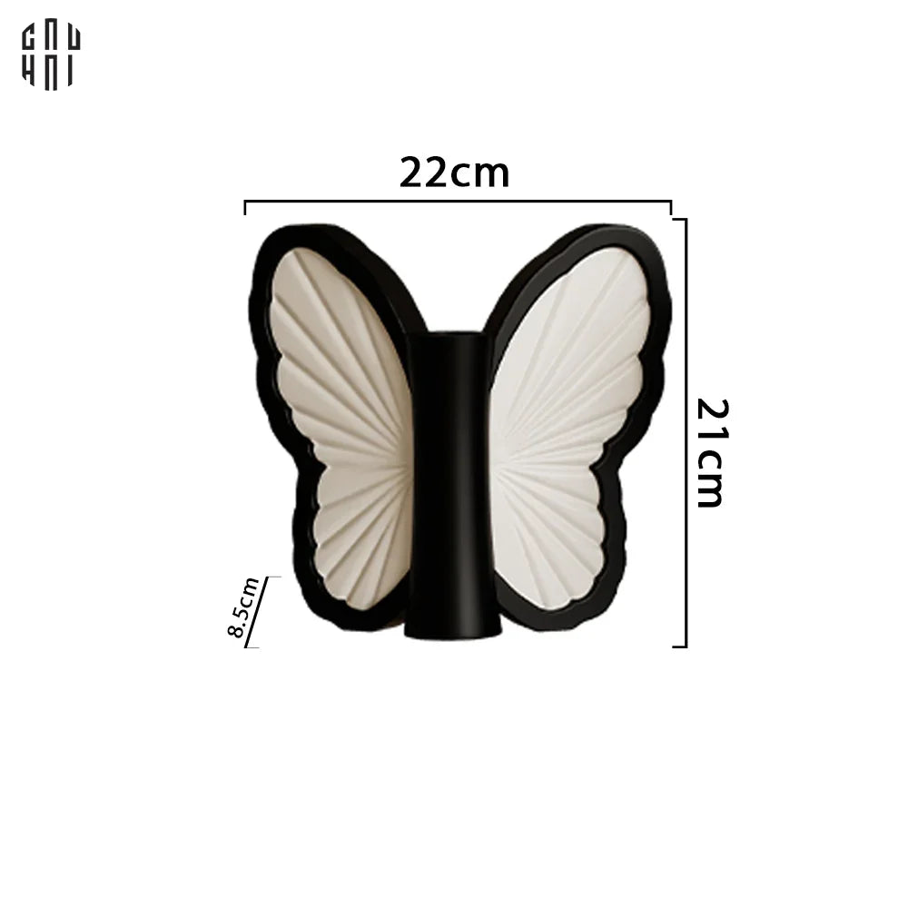 Bình Hoa Papillon - Blanc Et Noir Ss25-CẬU HAI HOME DECOR