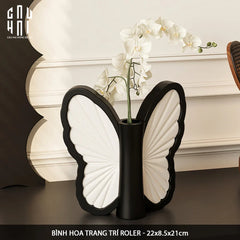 Bình Hoa Papillon - Blanc Et Noir Ss25-CẬU HAI HOME DECOR