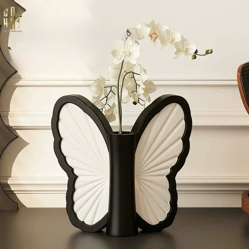 Bình Hoa Papillon - Blanc Et Noir Ss25-CẬU HAI HOME DECOR