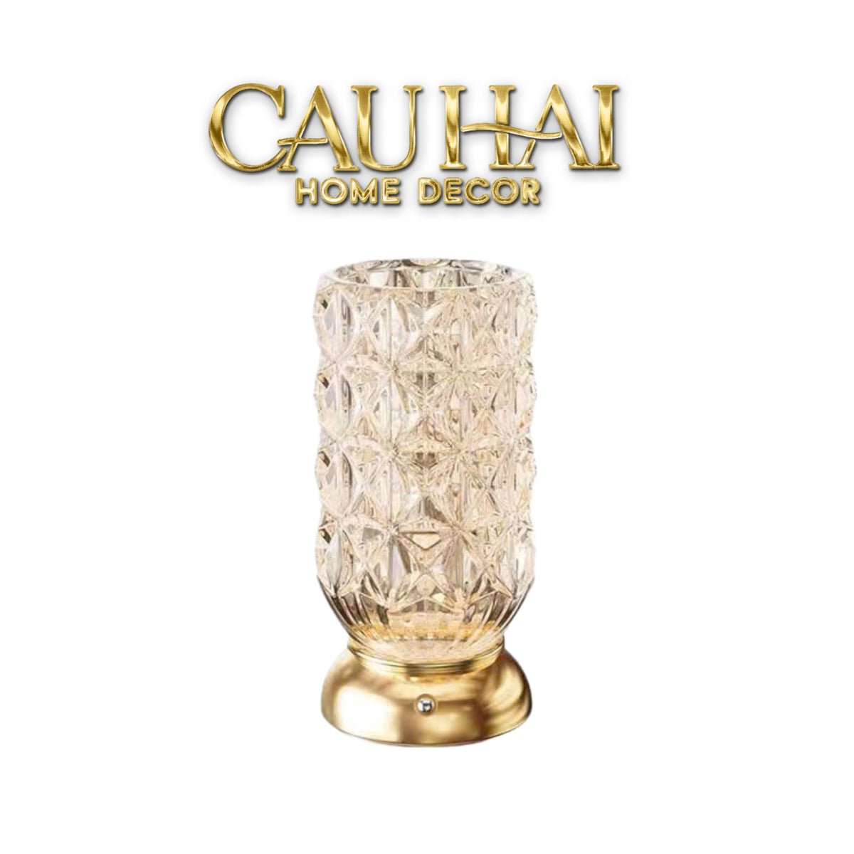 Bình Hoa Pha Lê Đèn LED Lumière Crystal Champagne H20-BÌNH HOA-CẬU HAI HOME DECOR-CẬU HAI HOME DECOR