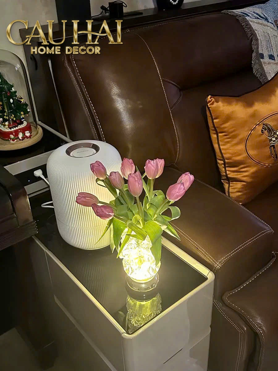 Bình Hoa Pha Lê Đèn LED Lumière Crystal Champagne H20-BÌNH HOA-CẬU HAI HOME DECOR-CẬU HAI HOME DECOR