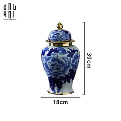 Bình Hoa Phù Dung Men Lam Size 39-CẬU HAI HOME DECOR