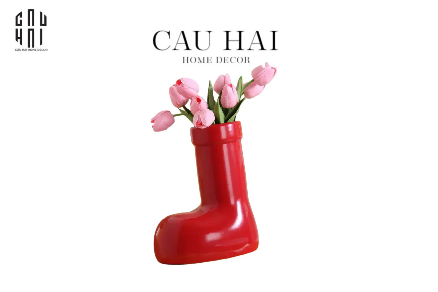 FÊTES COUTURE - BÌNH HOA ROUGE GLOSSY BUBBLR BOOT VASE - CẬU HAI HOME DECOR
