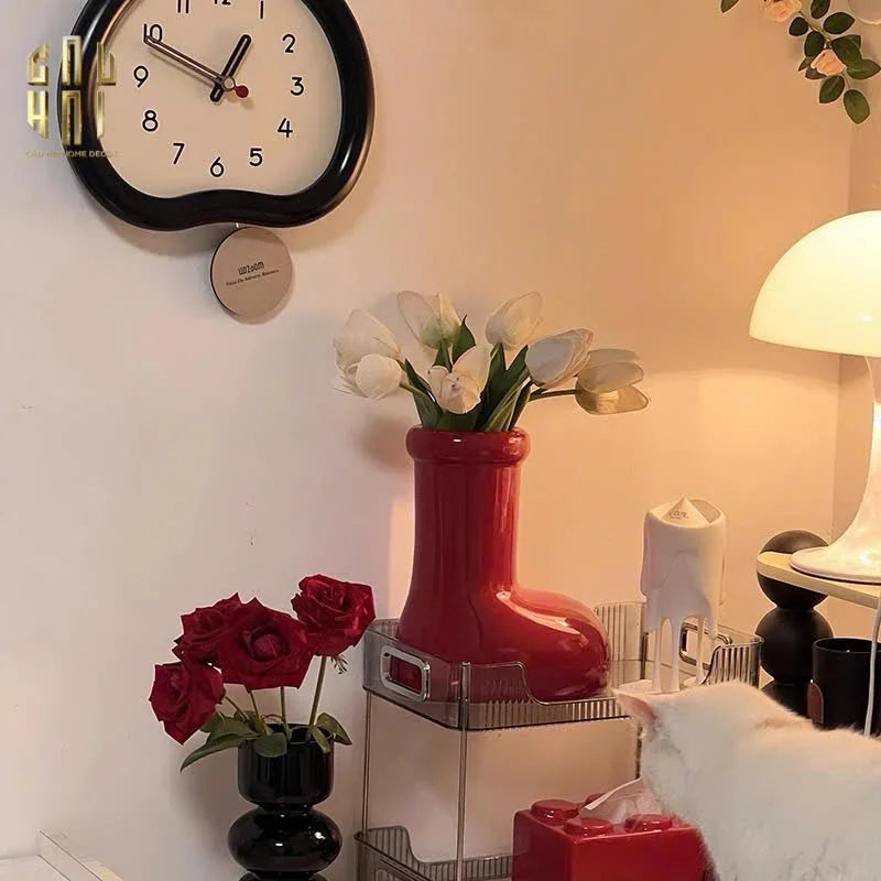 FÊTES COUTURE - BÌNH HOA ROUGE GLOSSY BUBBLR BOOT VASE - CẬU HAI HOME DECOR