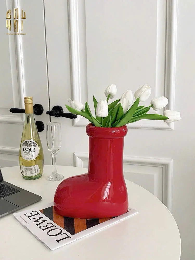 FÊTES COUTURE - BÌNH HOA ROUGE GLOSSY BUBBLR BOOT VASE - CẬU HAI HOME DECOR