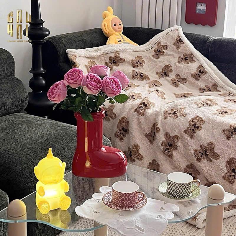 Bình Hoa Rouge Glossy Bubblr Boot Vase-CẬU HAI HOME DECOR