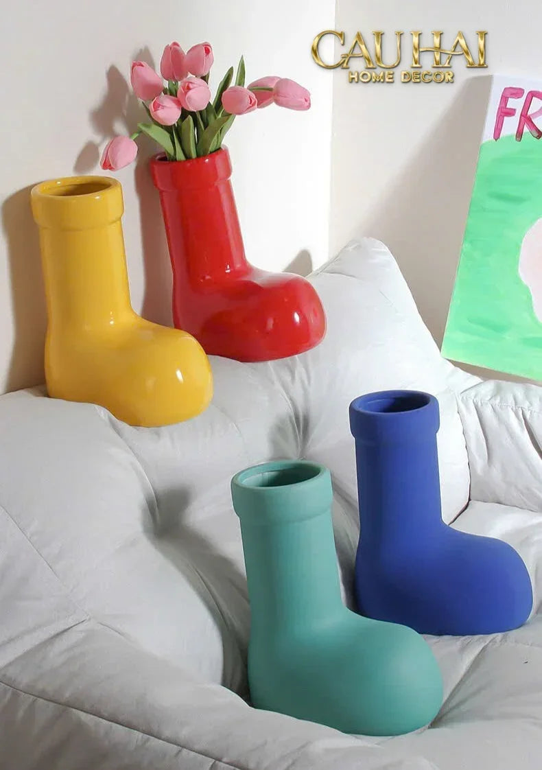 Bình Hoa Rouge Glossy Bubblr Boot Vase-CẬU HAI HOME DECOR