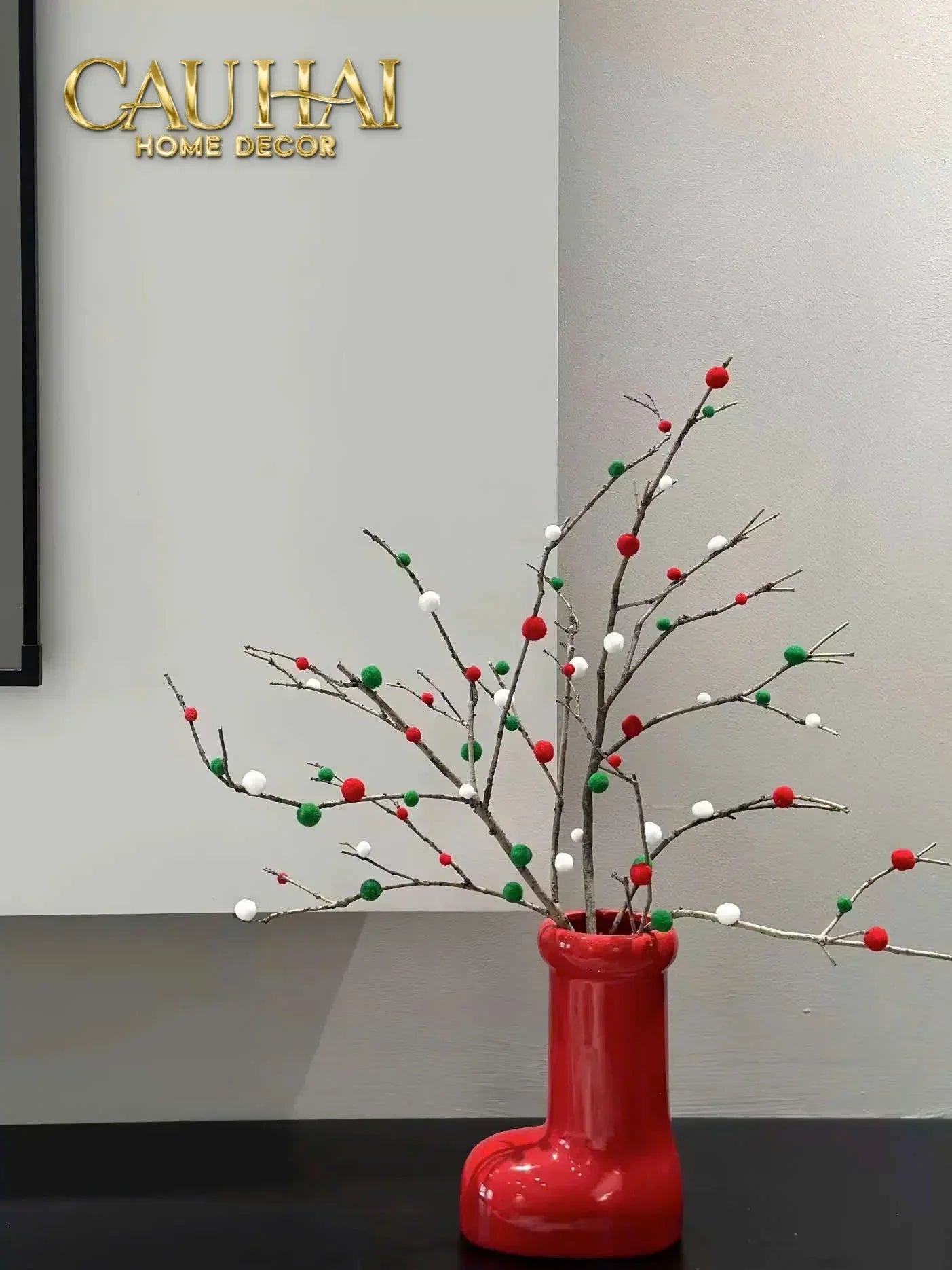 Bình Hoa Rouge Glossy Bubblr Boot Vase-CẬU HAI HOME DECOR