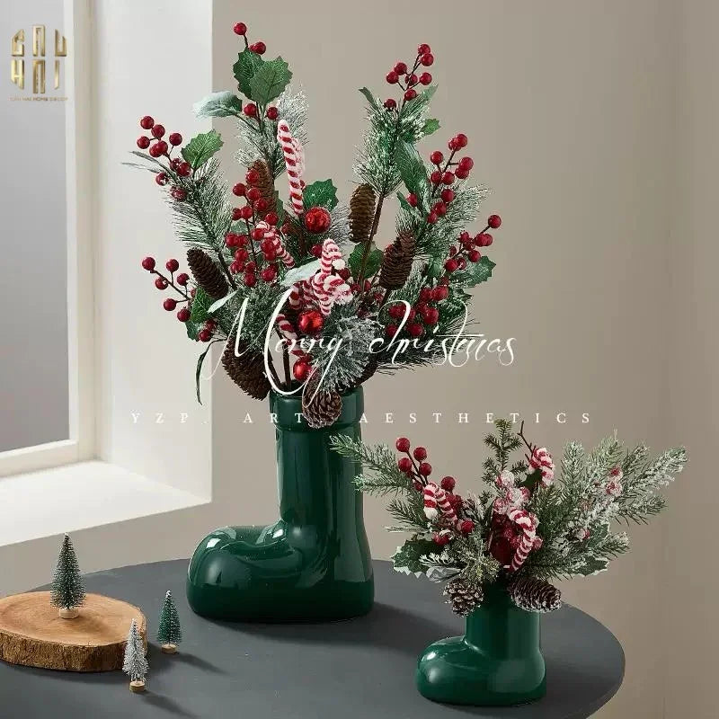 Bình Hoa Rouge Glossy Bubblr Boot Vase-CẬU HAI HOME DECOR