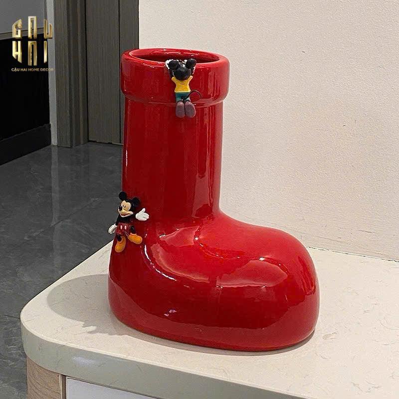 Bình Hoa Rouge Glossy Bubblr Boot Vase-CẬU HAI HOME DECOR