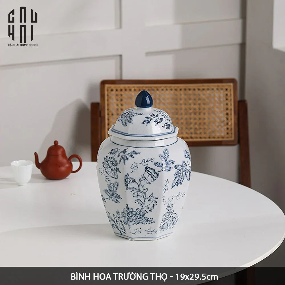 "TẾT" COUTURE - BÌNH HOA SỨ TRÁNG MEN INDOCHINE FLORA - CẬU HAI HOME DECOR