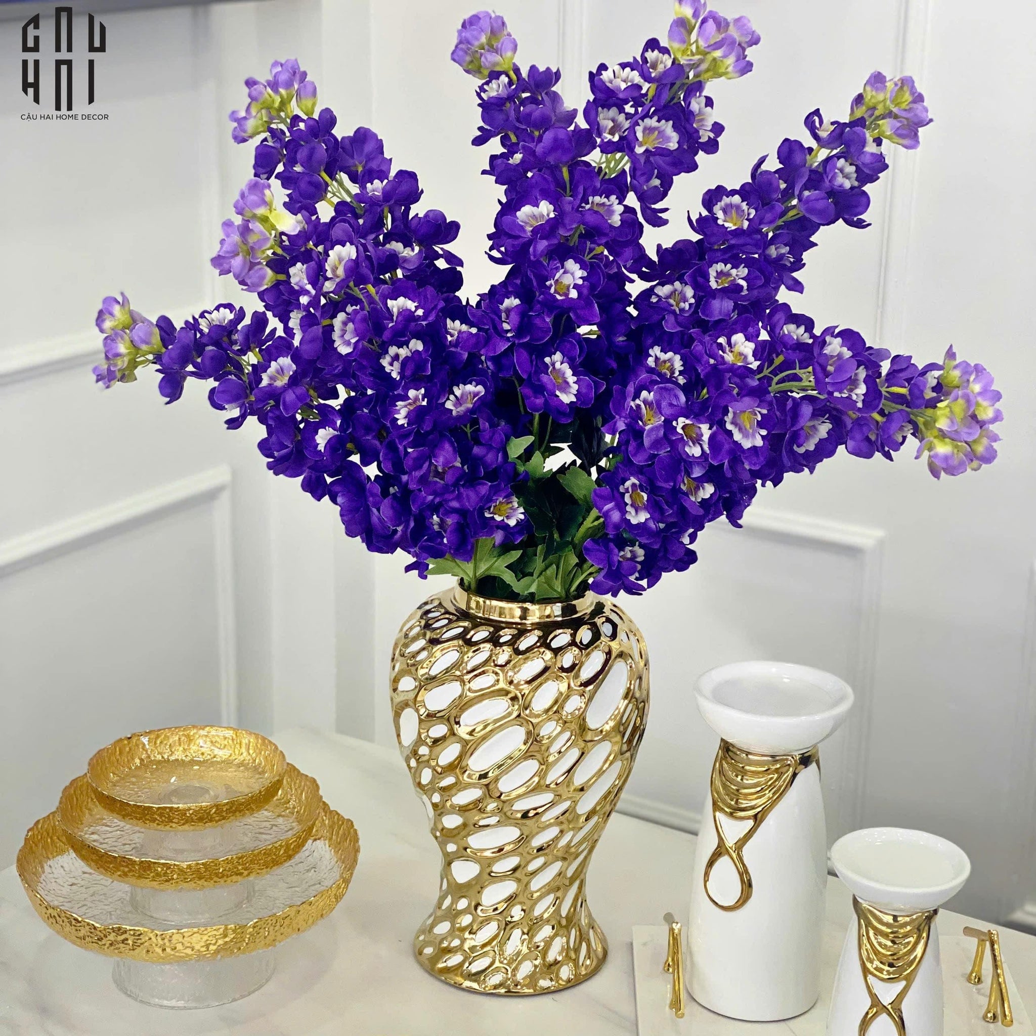 BÌNH HOA SỨ TRÁNG MEN KELLEHER-CẬU HAI HOME DECOR