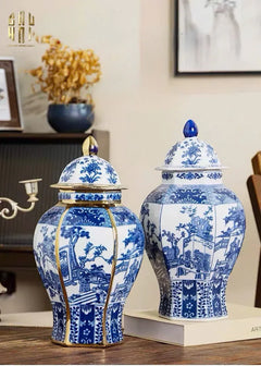 Bình Hoa Sứ Tráng Men Lam Thanh Anh-CẬU HAI HOME DECOR