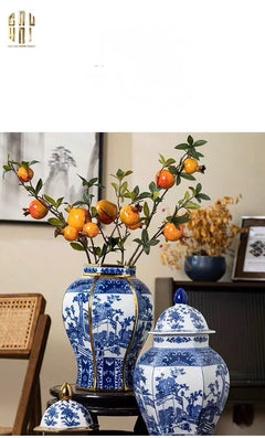 Bình Hoa Sứ Tráng Men Lam Thanh Anh-CẬU HAI HOME DECOR