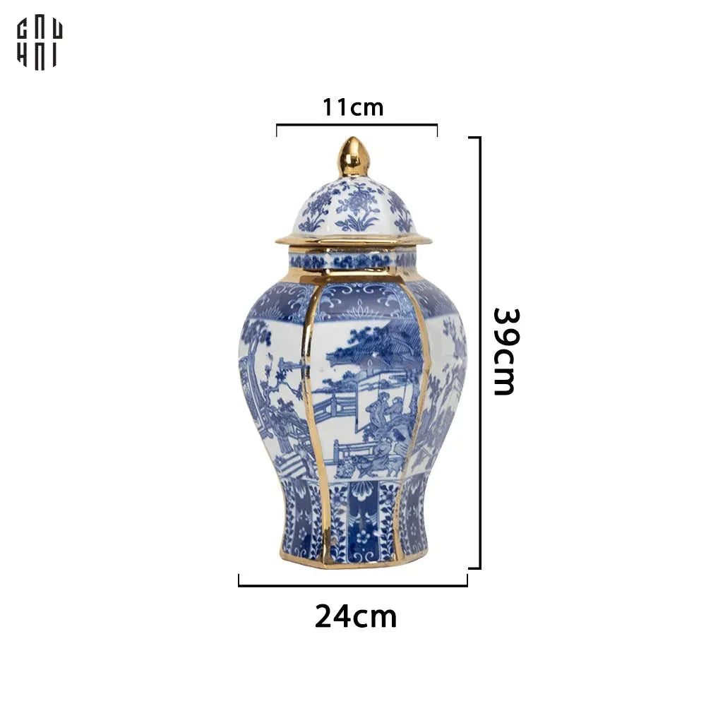 BÌNH HOA SỨ TRÁNG MEN LAM THANH ANH - CẬU HAI HOME DECOR