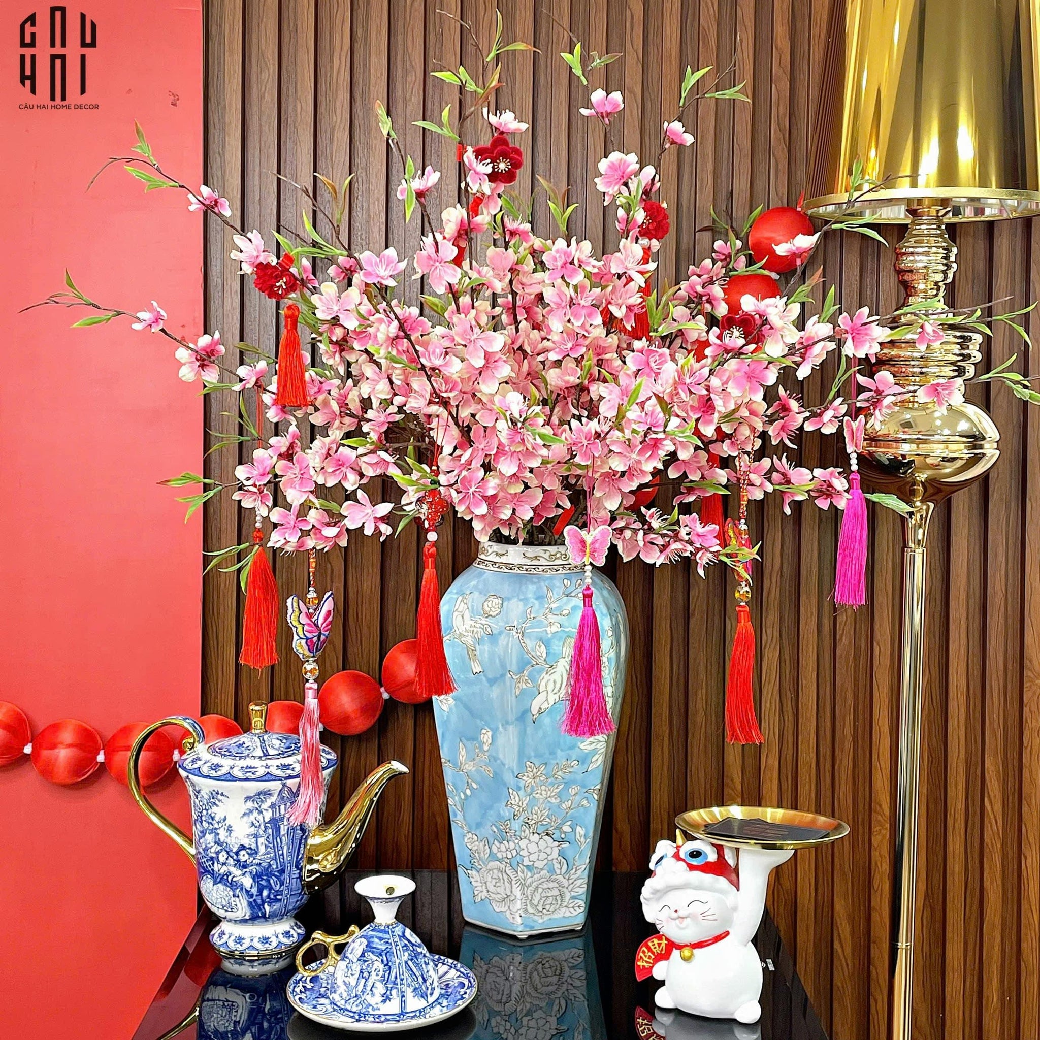 BÌNH HOA THIÊN HỰU LAM NGUYỆT-CẬU HAI HOME DECOR