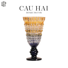 Bình Hoa Thuỷ Tinh Critalleries Lumière Amber Aquarius Goblet H30-CẬU HAI HOME DECOR