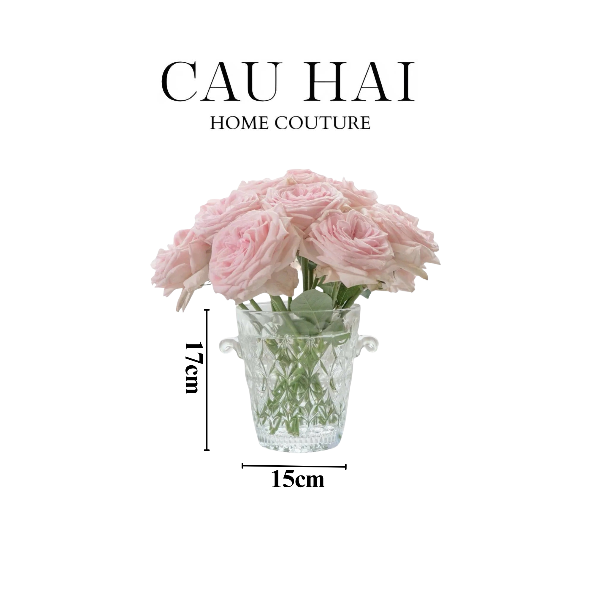 BÌNH HOA THỦY TINH CRYSTAL BLOOM BUCKET - CẬU HAI HOME DECOR
