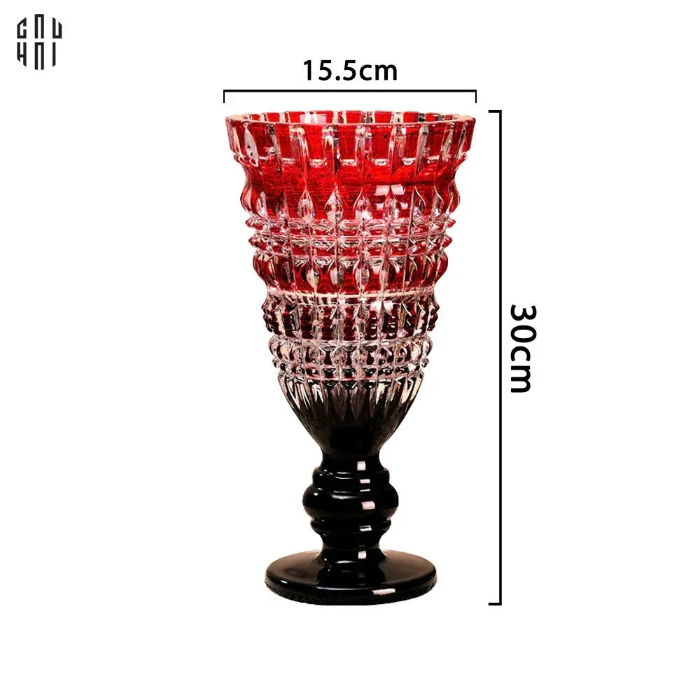 BÌNH HOA THUỶ TINH CRYSTAL RUBY CRIMSON SS25 - CẬU HAI HOME DECOR