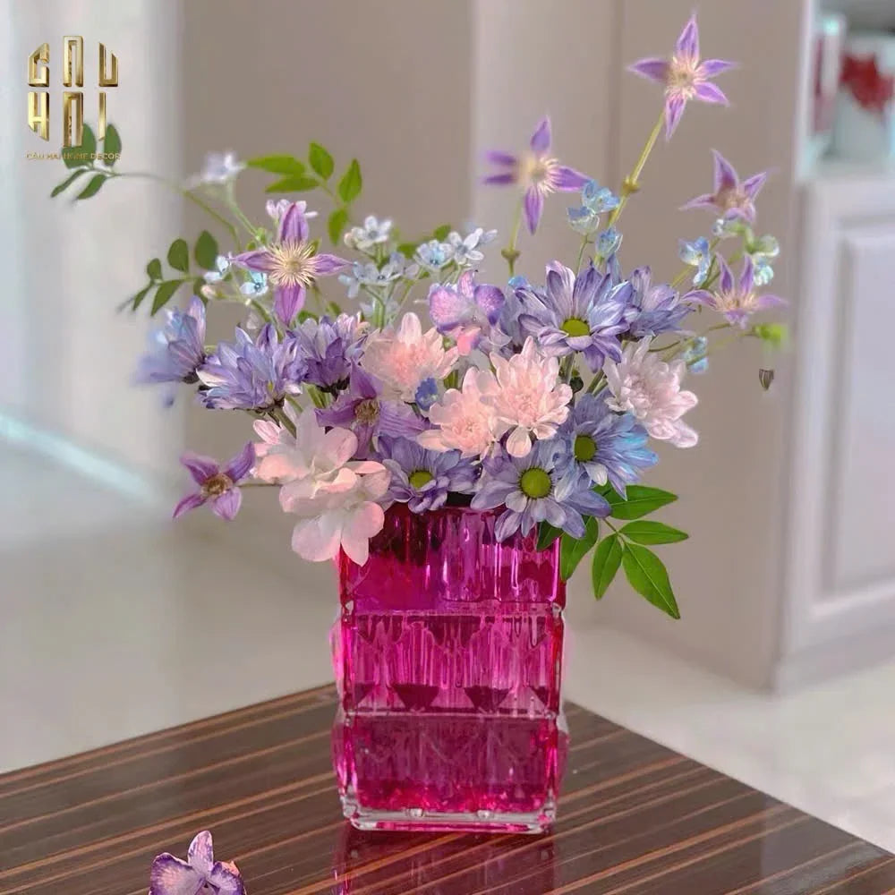 Bình Hoa Thuỷ Tinh Gerald - Purple-CẬU HAI HOME DECOR