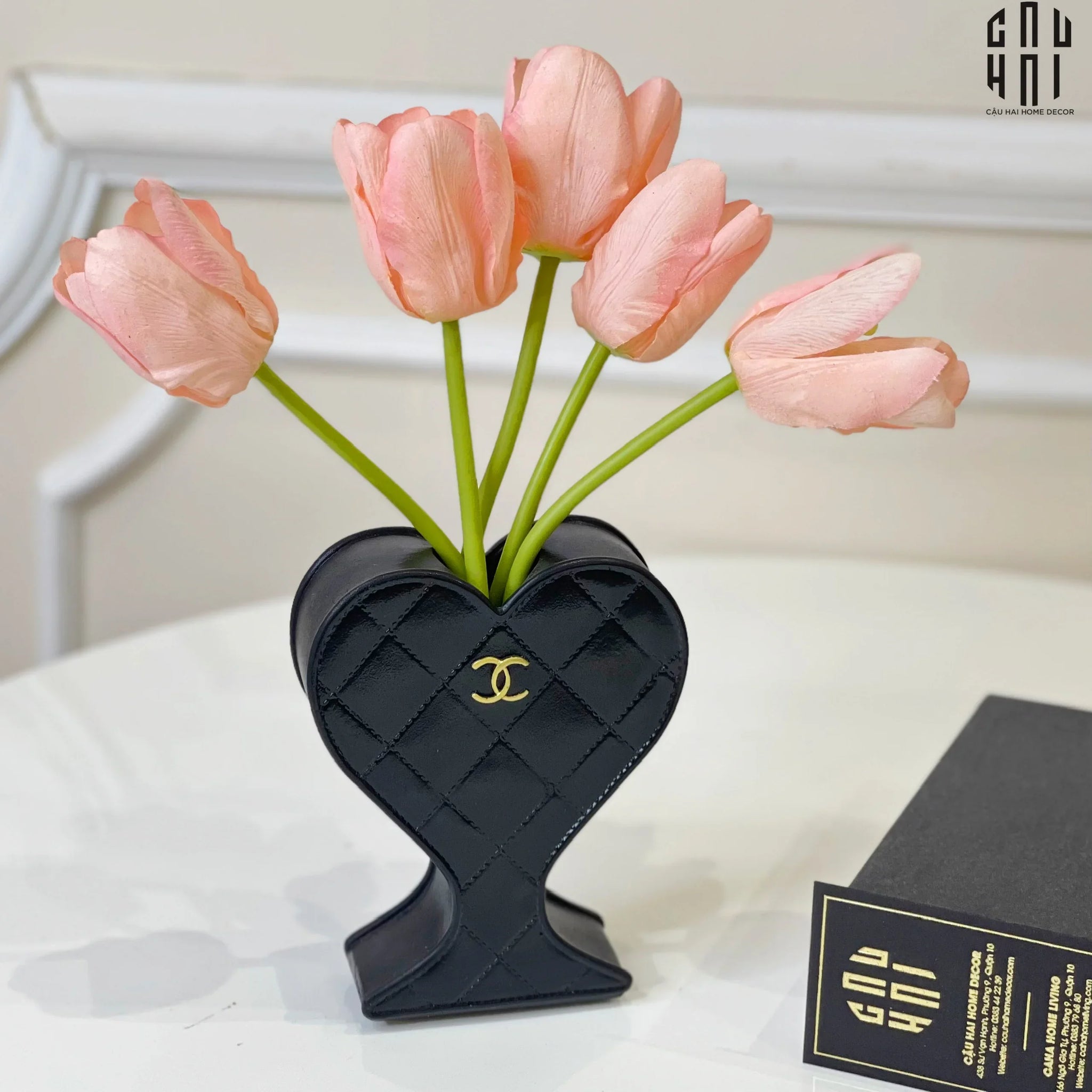BÌNH HOA TRANG TRÍ MINI COMPOSITE BLACK SWEETHEART COCO-CẬU HAI HOME DECOR