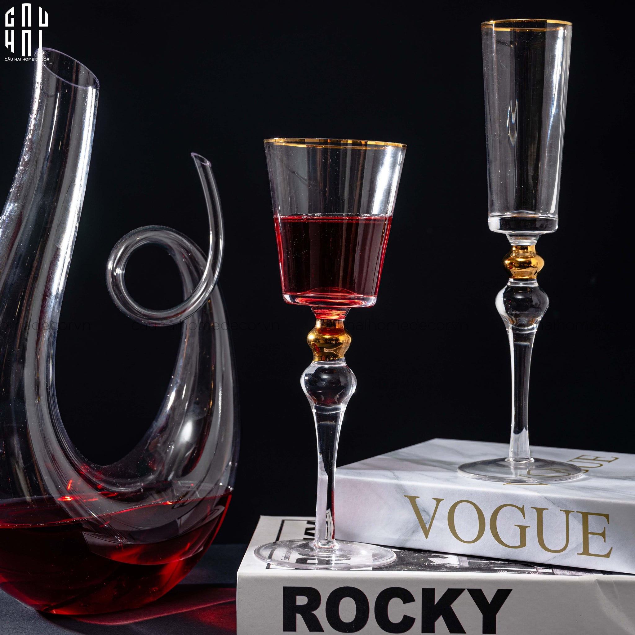 BÌNHTHỞ RƯỢU - DECANTER SPIRAL 1300ML STEAMWARE-CẬU HAI HOME DECOR