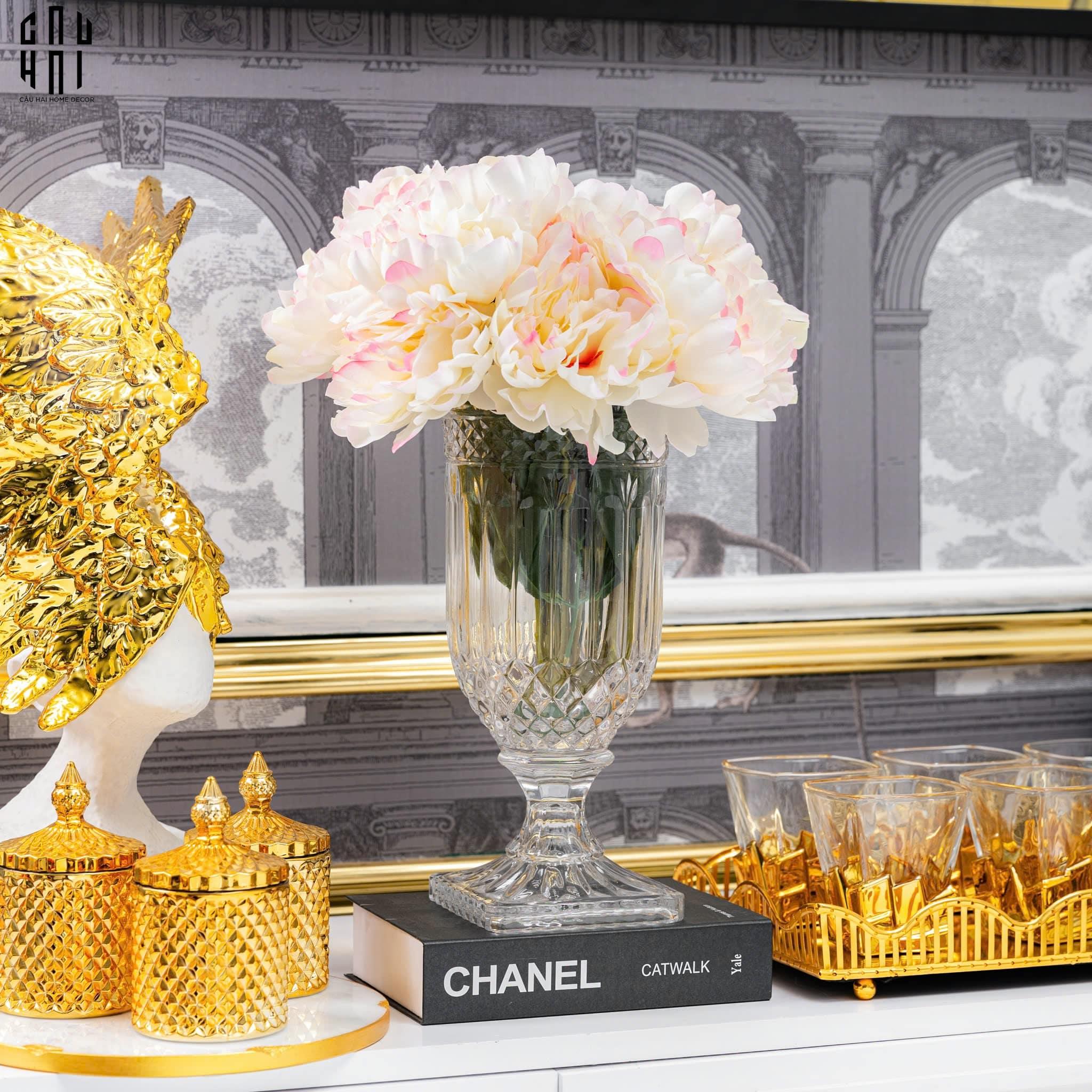 BÓ 5 HOA MẪU ĐƠN PEONY HỒNG BABE-CẬU HAI HOME DECOR