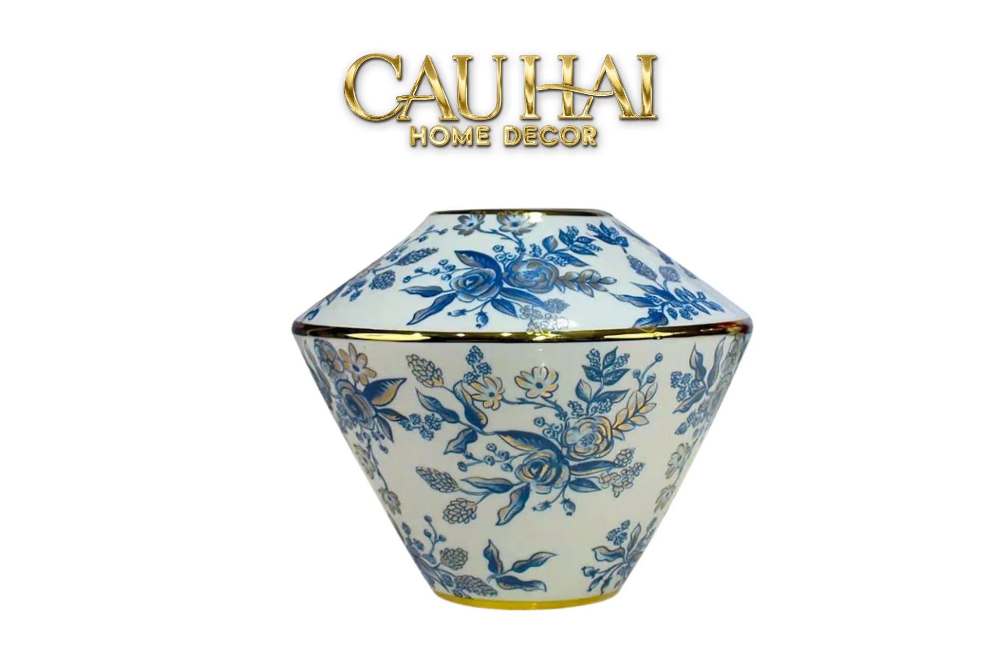Bộ Bình Hoa Indochine Thanh Hoa Cát Lợi Tường Hoà Indigo Porcelain Vases-CẬU HAI HOME DECOR