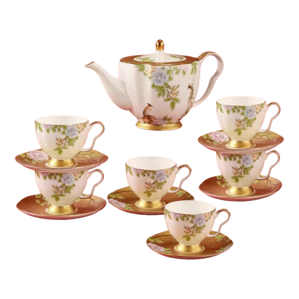 Maison Couture - Set Bình Trà 6 Tách Hoàng Kim Hưng Vượng Oriental Héritage Tea Set 15pcs-SET BÌNH TRÀ-Đối tác tại Trung Quốc theo từng đơn đặt hàng-CẬU HAI HOME DECOR