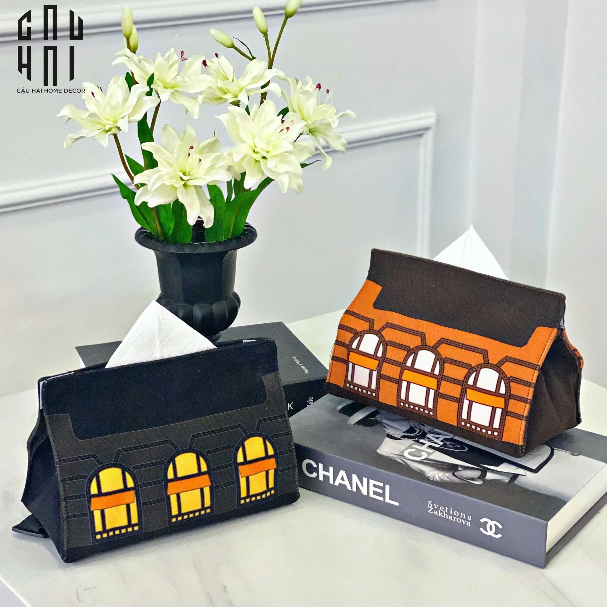 Bọc Giấy Canvas Faubourg - Noir-CẬU HAI HOME DECOR