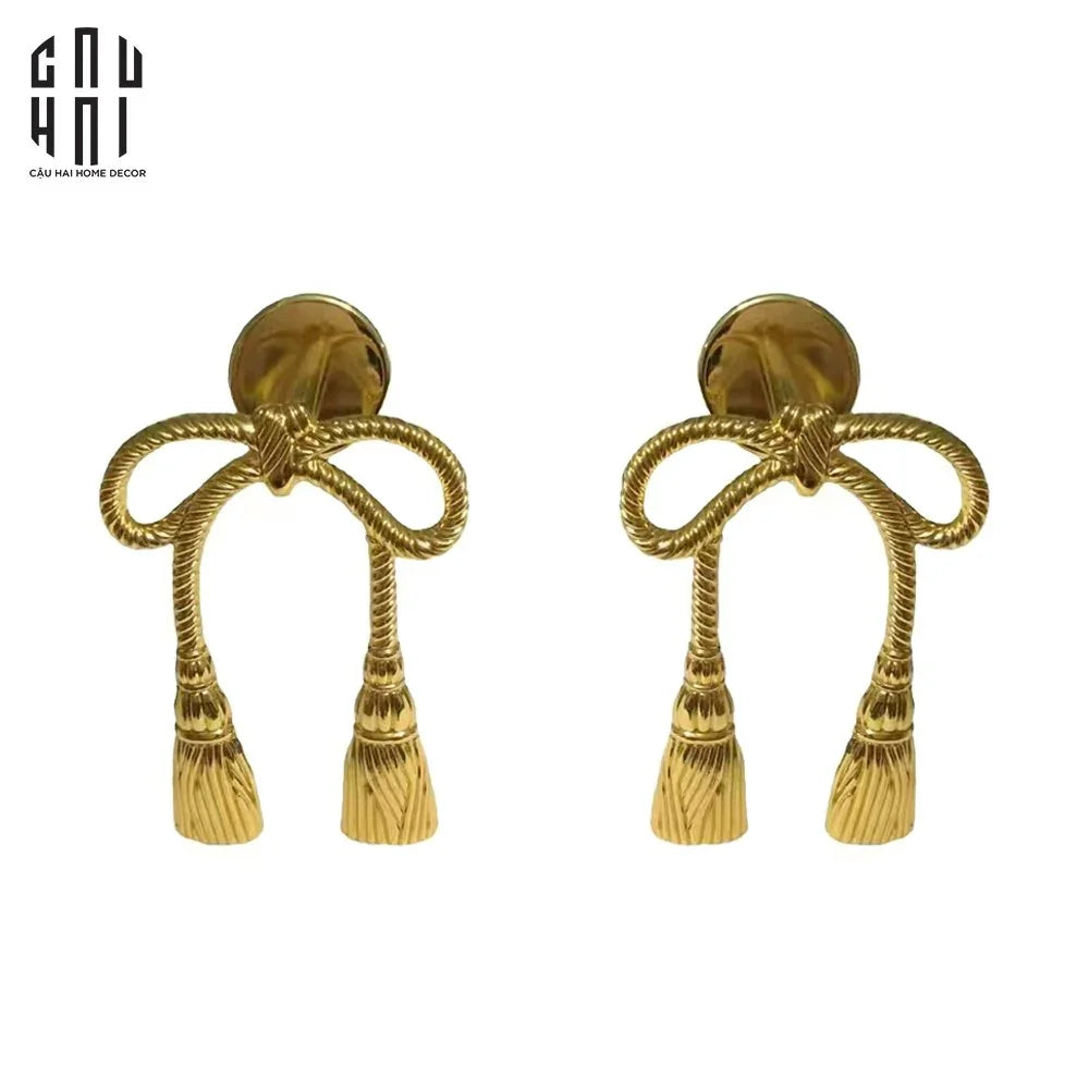 SET CỘT MÀN ĐỒNG BOWS BRASS CURTAIN TIEBACK 2PCS - CẬU HAI HOME DECOR