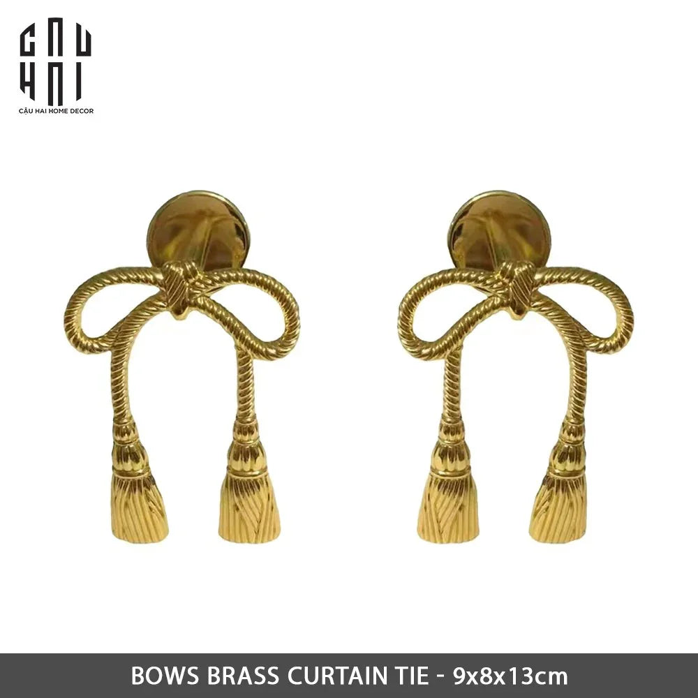SET CỘT MÀN ĐỒNG BOWS BRASS CURTAIN TIEBACK 2PCS - CẬU HAI HOME DECOR