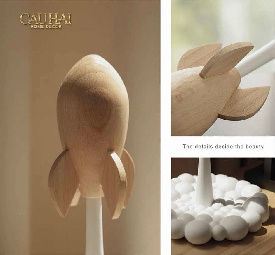 Tượng Tên Lửa Launching Apollo Rocket H25 Straight Ahead-CẬU HAI HOME DECOR