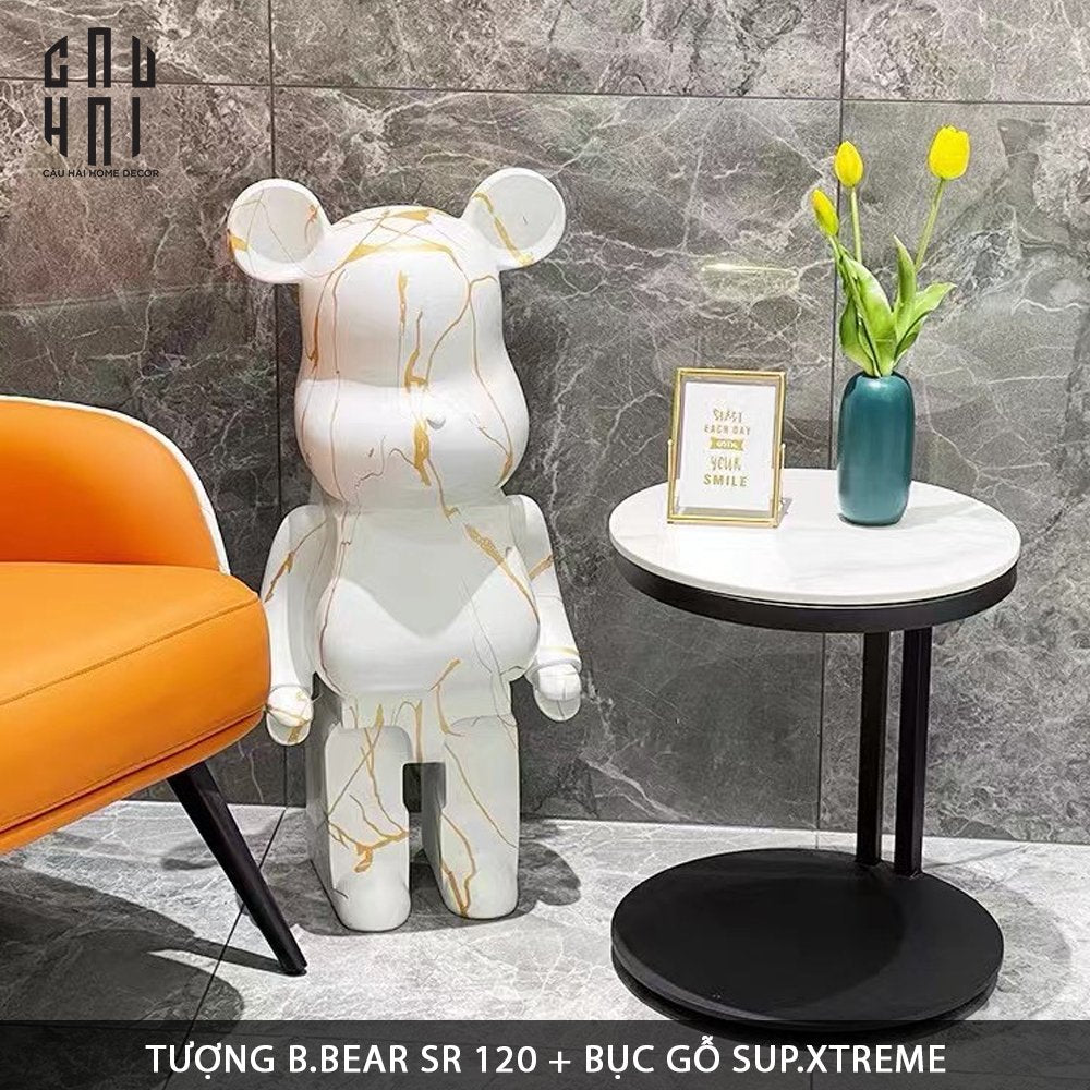 TƯỢNG BEAR BRICK MARBLE 120CM - CẬU HAI HOME DECOR