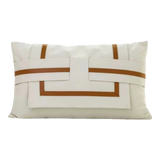 Gối Da Cadre Harnais Ivory Cognac 30x50-VỎ GỐI SOFA-CẬU HAI HOME DECOR-CẬU HAI HOME DECOR